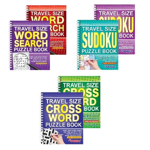 Travel size puzzle books - travel, word